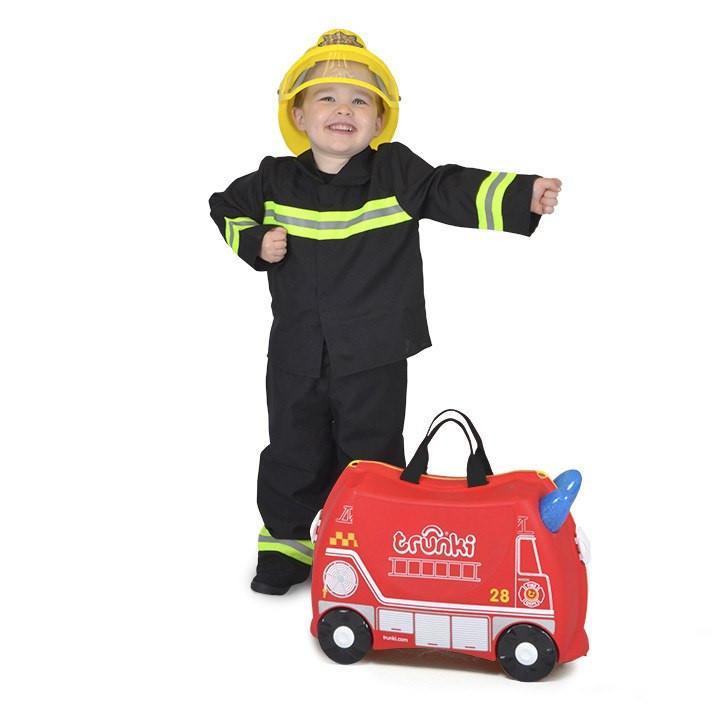 Trunki Ride on Suitcase Kids Luggage Fire Engine Frank Red 46 x 20 x ...