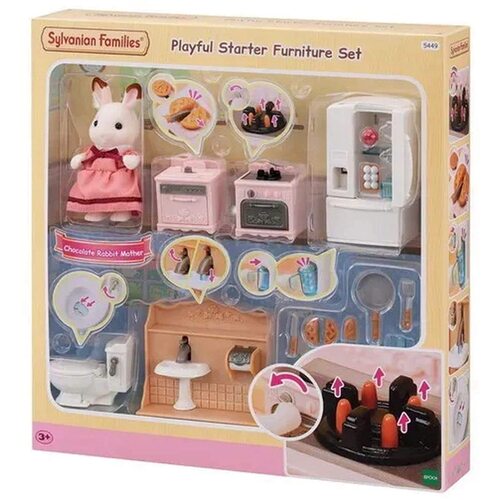 Sylvanian Families Playful Starter Furniture Set incl Chocolate Rabbit Mother SF5449